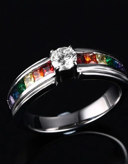 Load image into Gallery viewer, Zircon Rainbow Ring
