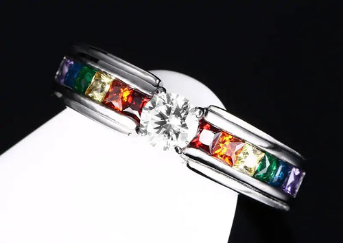 Load image into Gallery viewer, Zircon Rainbow Ring
